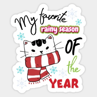 Winter Cat - Favorite rainy season Sticker